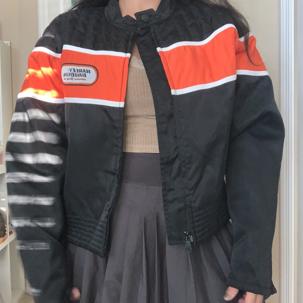 Harley-Davidson Women's Black and Orange Jacket
